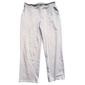 L.L.Bean Women’s Elastic Waist Cropped Canvas Pants Beige Khaki Medium Petite